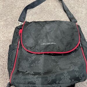 Petunia Pickle Bottom Black Bag with Red Accents